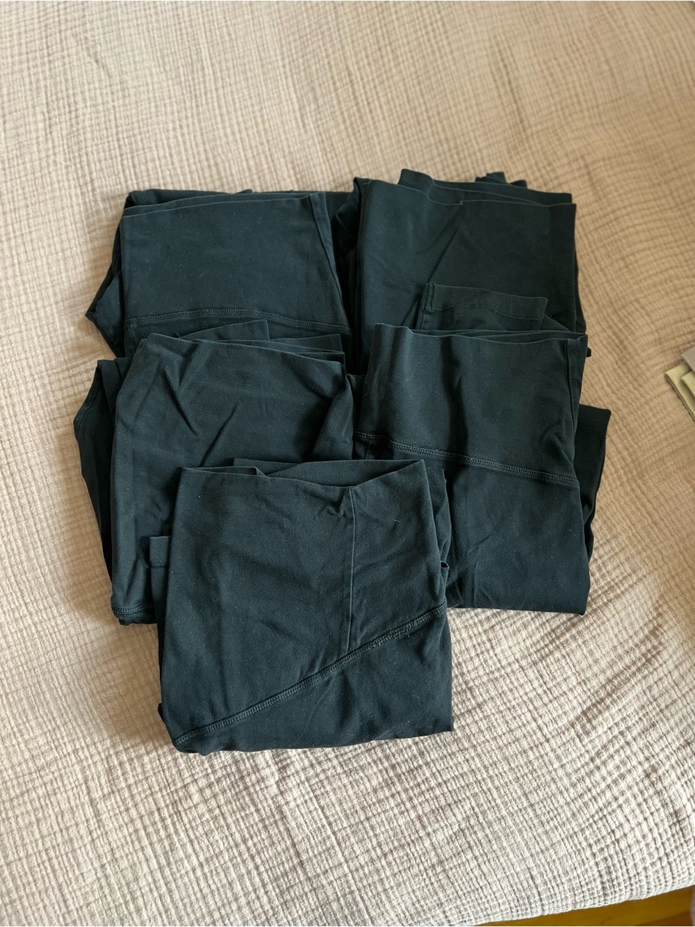 Lot of 5 Old Navy Cotton Jersey Full-Panel, Full-Length Maternity Leggings L